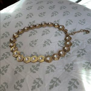 J.CREW hexagon with gemstone detail choker